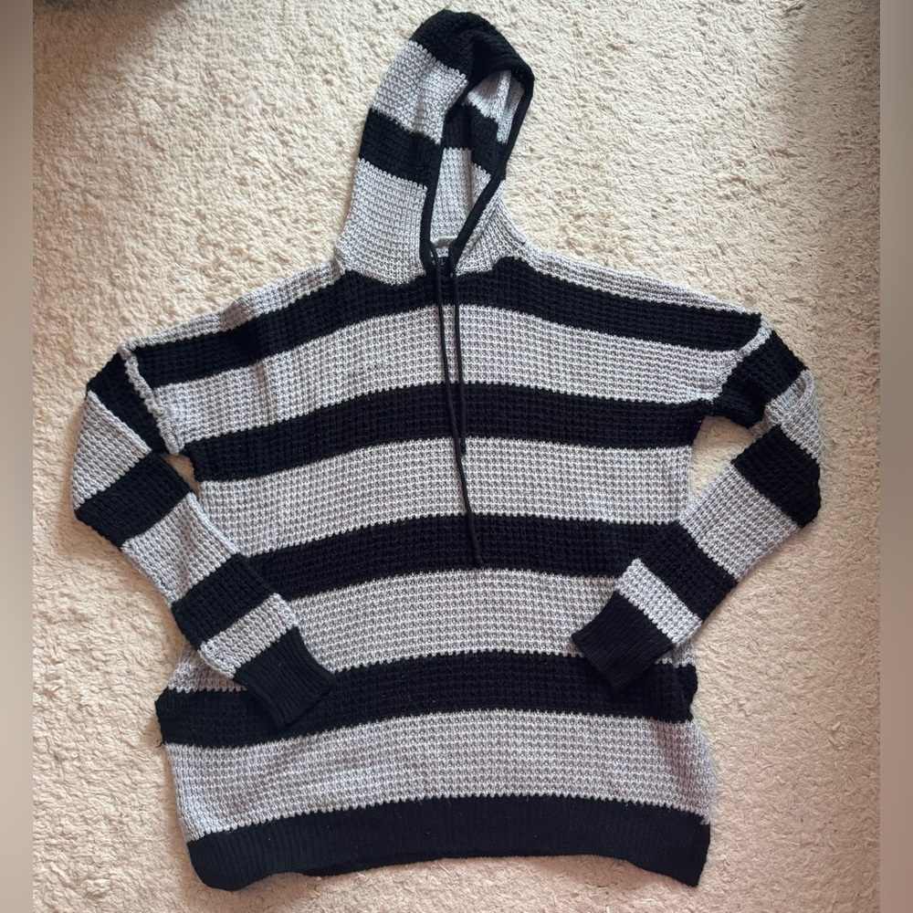 Rue21 oversized stripe hooded sweater